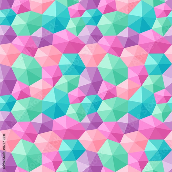 Obraz Mixed hexagons three dimensional shading multicolor pastels