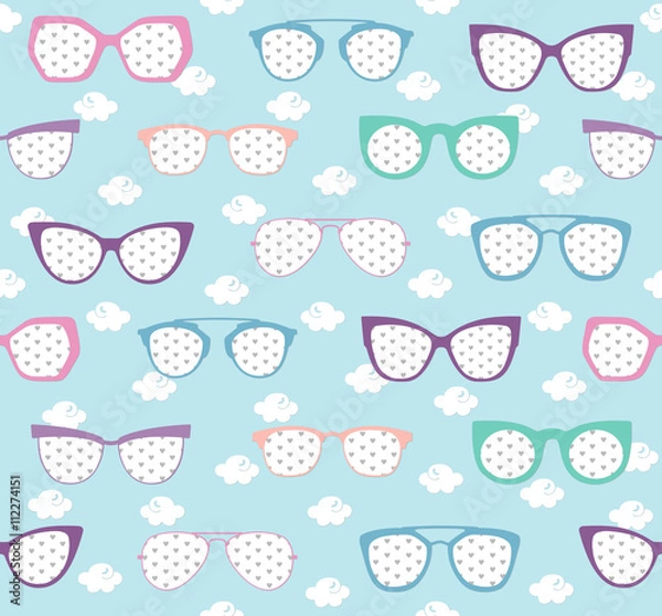 Fototapeta Multicolored sunglasses summer pattern
