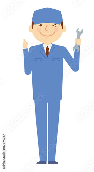 Fototapeta 修理　男性　全身　働く人々　イラスト