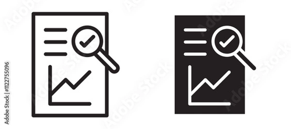 Fototapeta Analytics report liner icon vector set.