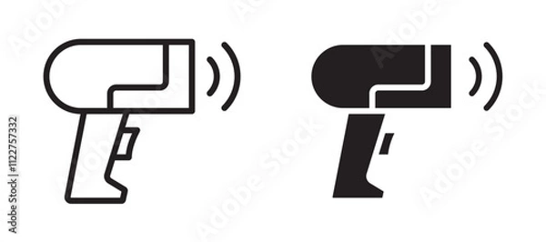 Fototapeta Barcode scanner liner icon vector set.
