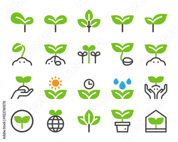 Obraz plant and sprout icon set