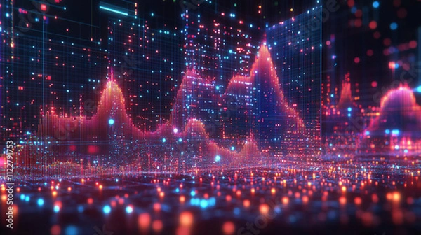 Fototapeta Abstract digital background featuring dark blue tones with light accents creating a dynamic, futuristic atmosphere representing innovation, technology, and digital transformation