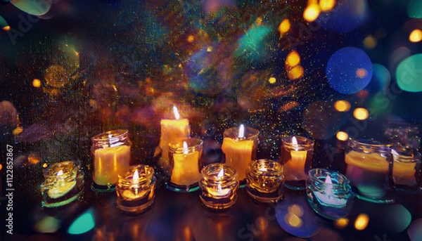 Fototapeta クリスマスキャンドルのイメージ