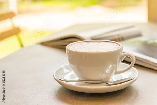 Obraz drinking coffee and reading books
