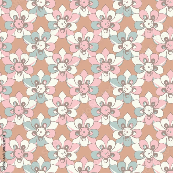 Obraz Ethnic boho seamless pattern with decorative flowers. Print. Cloth design, wallpaper.