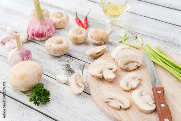 Obraz White mushrooms champignons