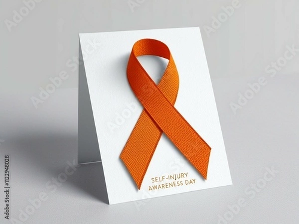 Fototapeta Ribbon and Self Injury Awareness Day with Cancer