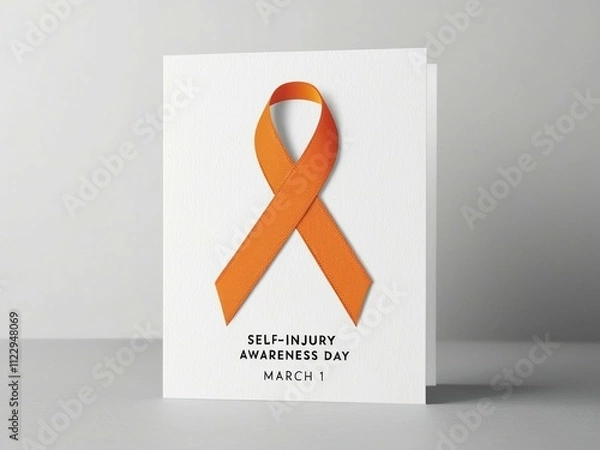 Fototapeta Ribbon and Self Injury Awareness Day with Cancer