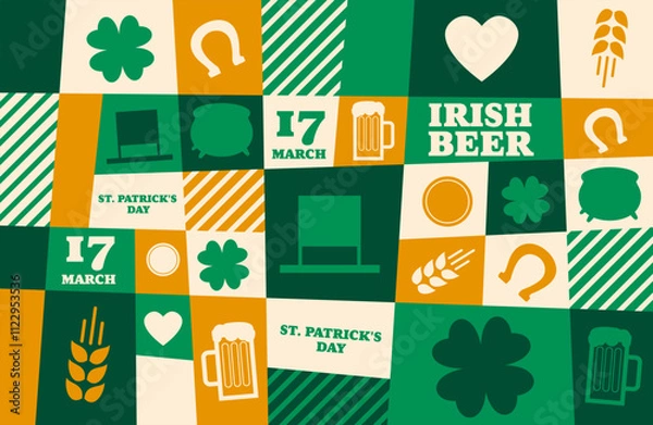 Obraz GRAPHIC FANTASY PATTERN FOR ST. PATRICK'S DAY IN IRELAND