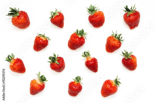 Obraz Seamles strawberry pattern on white background