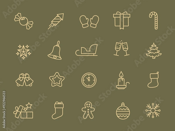 Obraz Christmas and New Year icons