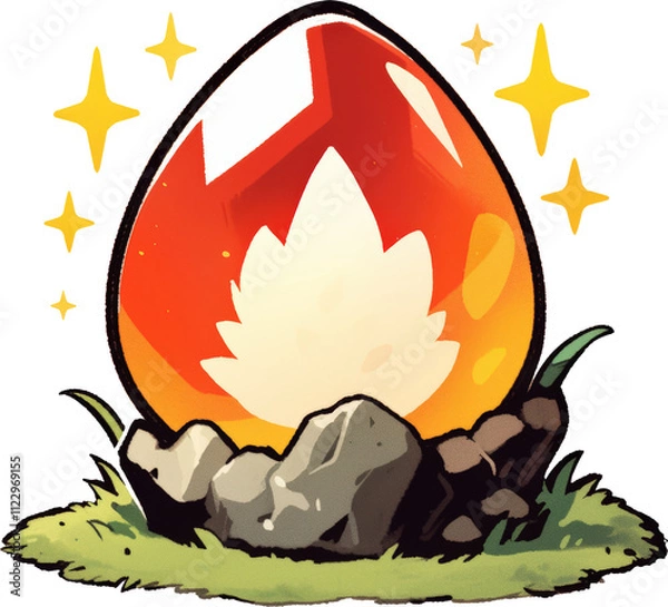 Obraz Colorful egg illustration with sparkles