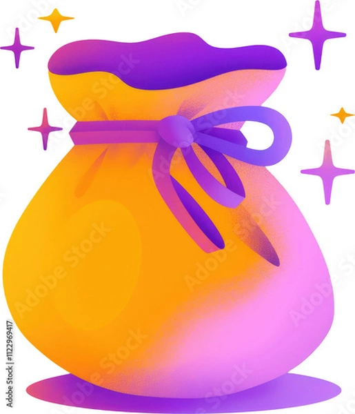 Obraz Colorful cartoon money bag illustration
