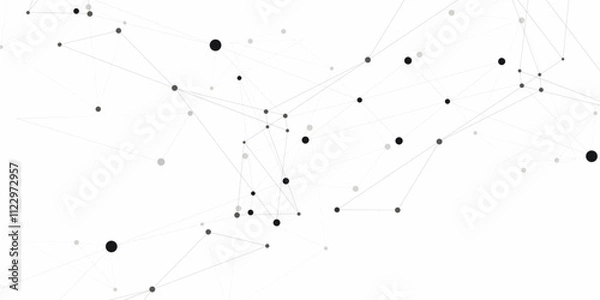 Fototapeta Biology symbol internet design. Abstract science research global connectivity. Vector connect dots and lines design