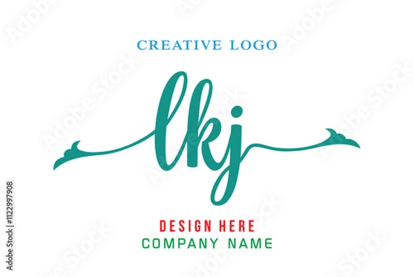 Obraz LKJ lettering logo is simple, easy to understand and authoritative