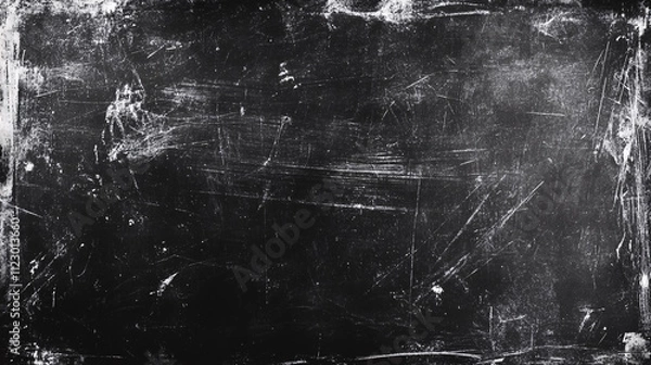 Obraz An overlay of dust and scratches mimicking the effect of an old film, creating a distressed, chalkboard-like design.
