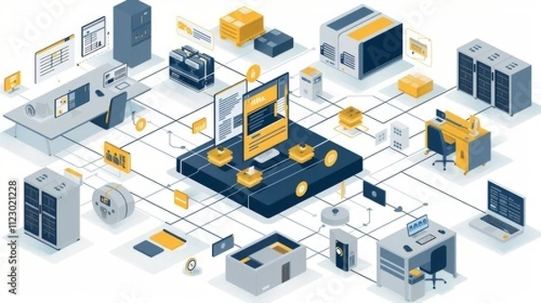 Obraz Document Lifecycle Management, Illustrate the complete lifecycle of a document, from creation and collaboration to storage and archiving