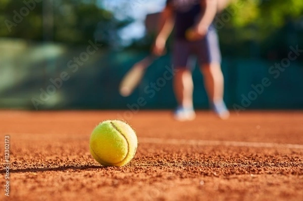 Obraz Tennis ball with blurred background.