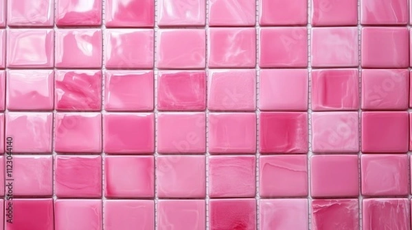 Obraz Pink bathroom tile in the background
