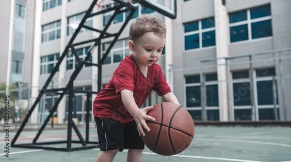 Obraz child playing basketball