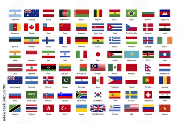 Obraz Flags of world sovereign states