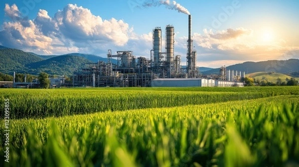 Obraz Technicians analyzing biofuel extraction methods with efficient, clean technology