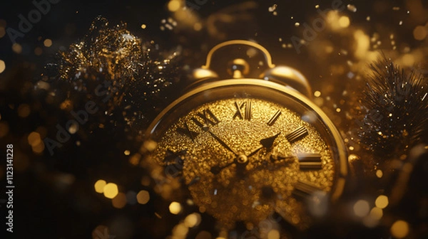 Obraz new year clock