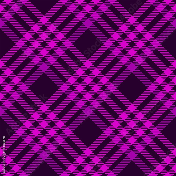 Fototapeta Plaid seamless pattern diagonal intersecting pink and purple lines