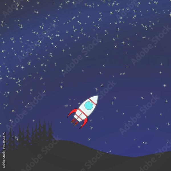 Fototapeta rocket in sky