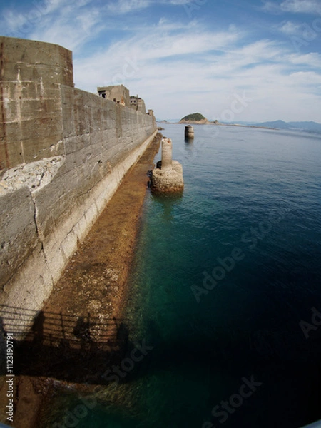 Fototapeta 軍艦島　桟橋から