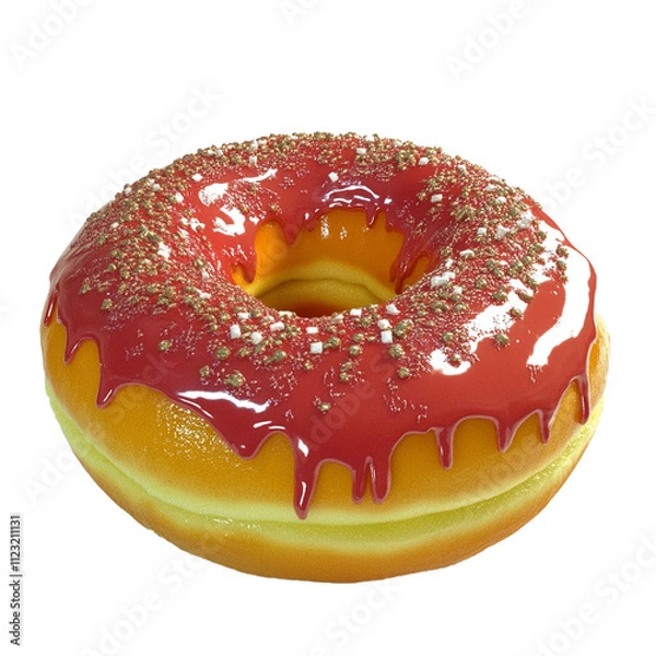 Obraz pink donut isolated on white background