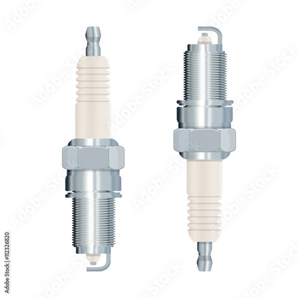 Fototapeta automobile spark plug vector illustrations isolated on white background