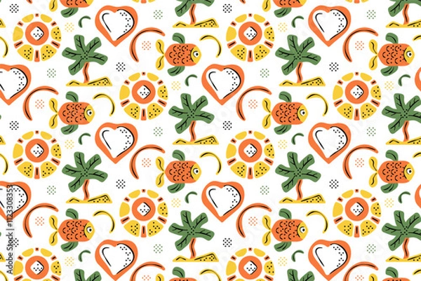 Obraz Colorful fish and summer pattern