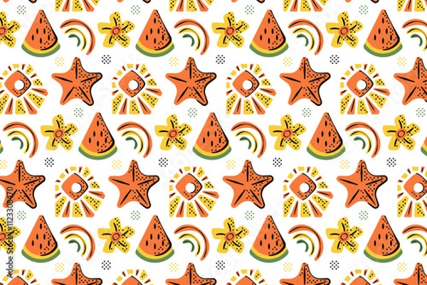Fototapeta Summer Vibe Pattern Background