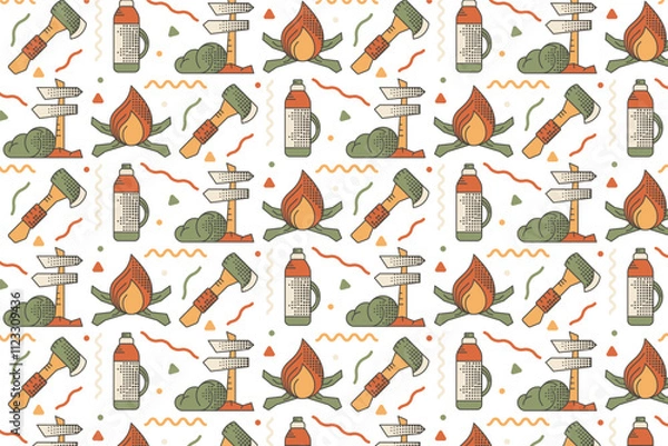 Obraz Camping and Outdoors Pattern