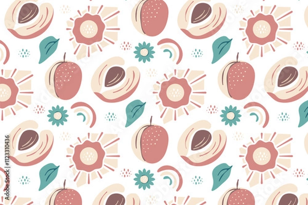 Obraz apricot fruit and summer pattern design