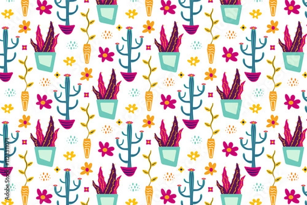 Fototapeta Cactus Pattern Background