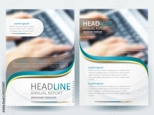 Fototapeta Business Brochure cover design,Brochure template layout ,Template background for business,Annual report template,Annual general meeting,Flyer design template mockup ,in A4 size, with blur background