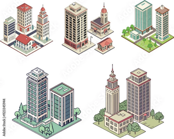 Fototapeta Building Vector Set