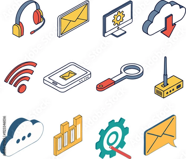 Fototapeta Support Vector Icon Set