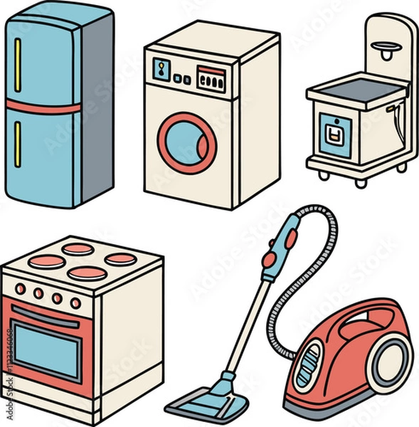 Fototapeta Home Appliance Vector Icon Set