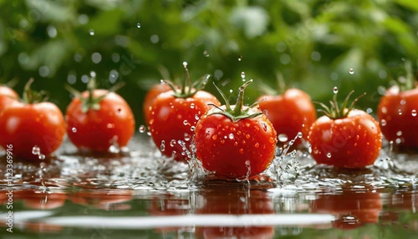 Obraz fresh tomatoes in water