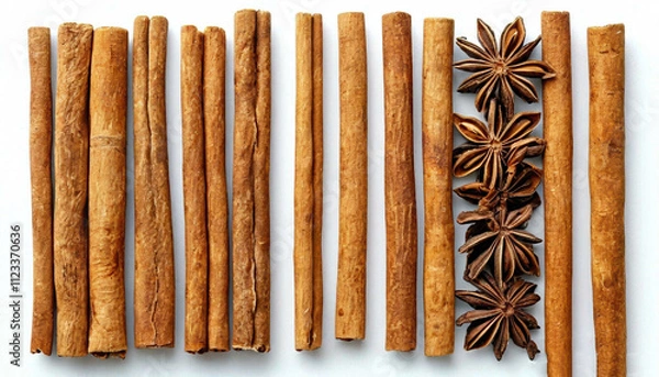 Obraz cinnamon sticks on a white background