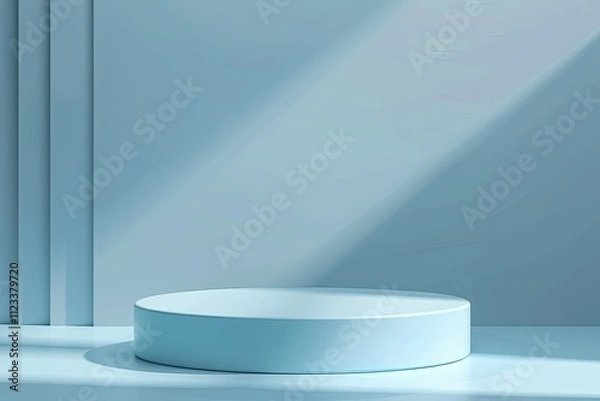 Obraz High Detail Visual of Light Blue Podium for Cosmetic Display and Product Presentation