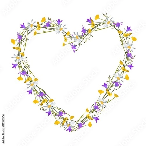 Obraz Flowers  wild at heart, isolated vector