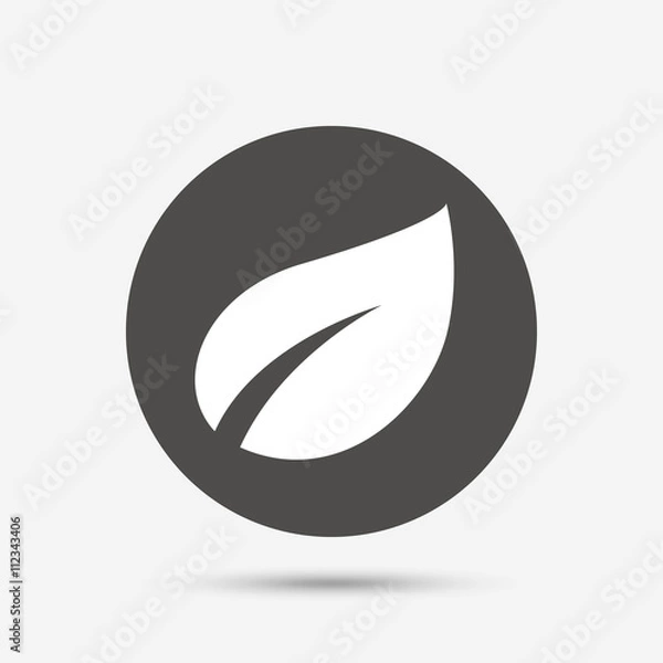 Obraz Leaf sign icon. Fresh product symbol.