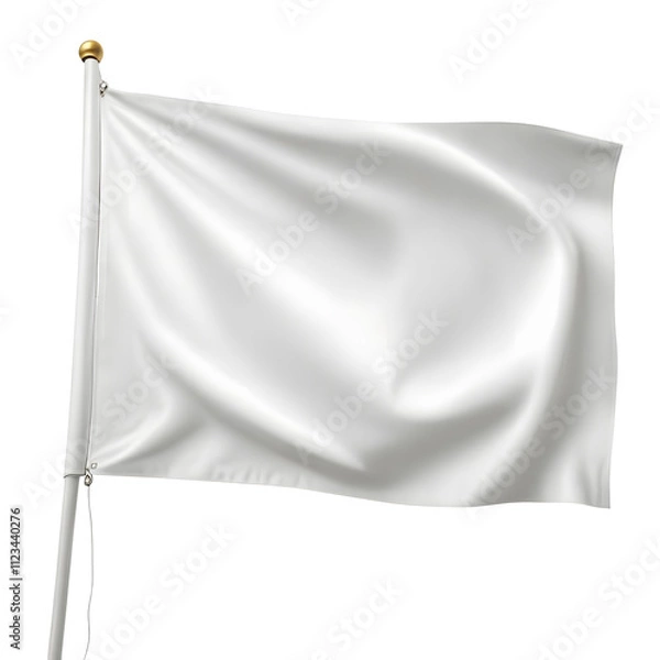 Obraz 3D Render White Flag Element Icon Bandeira Branca PNG 