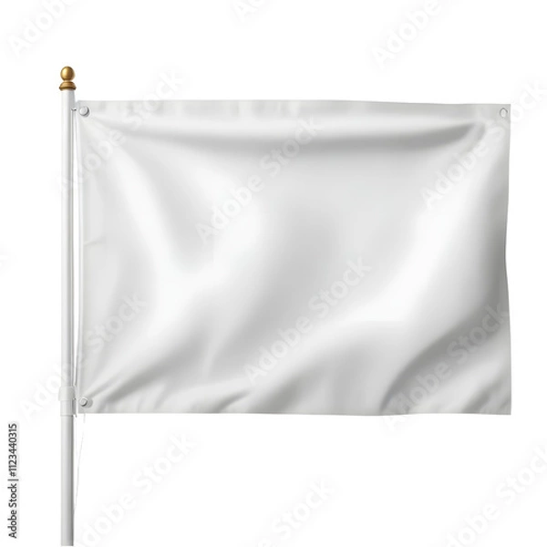 Obraz 3D Render White Flag Element Icon Bandeira Branca PNG 