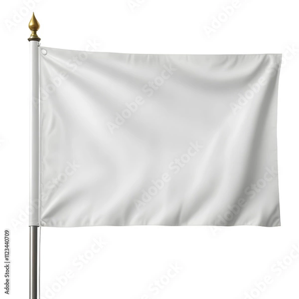 Obraz 3D Render White Flag Element Icon Bandeira Branca PNG 